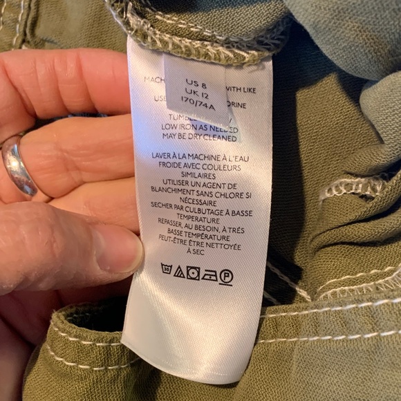 Anthropologie Jackson Sage Green Utility Trousers size 8 - Picture 8 of 9